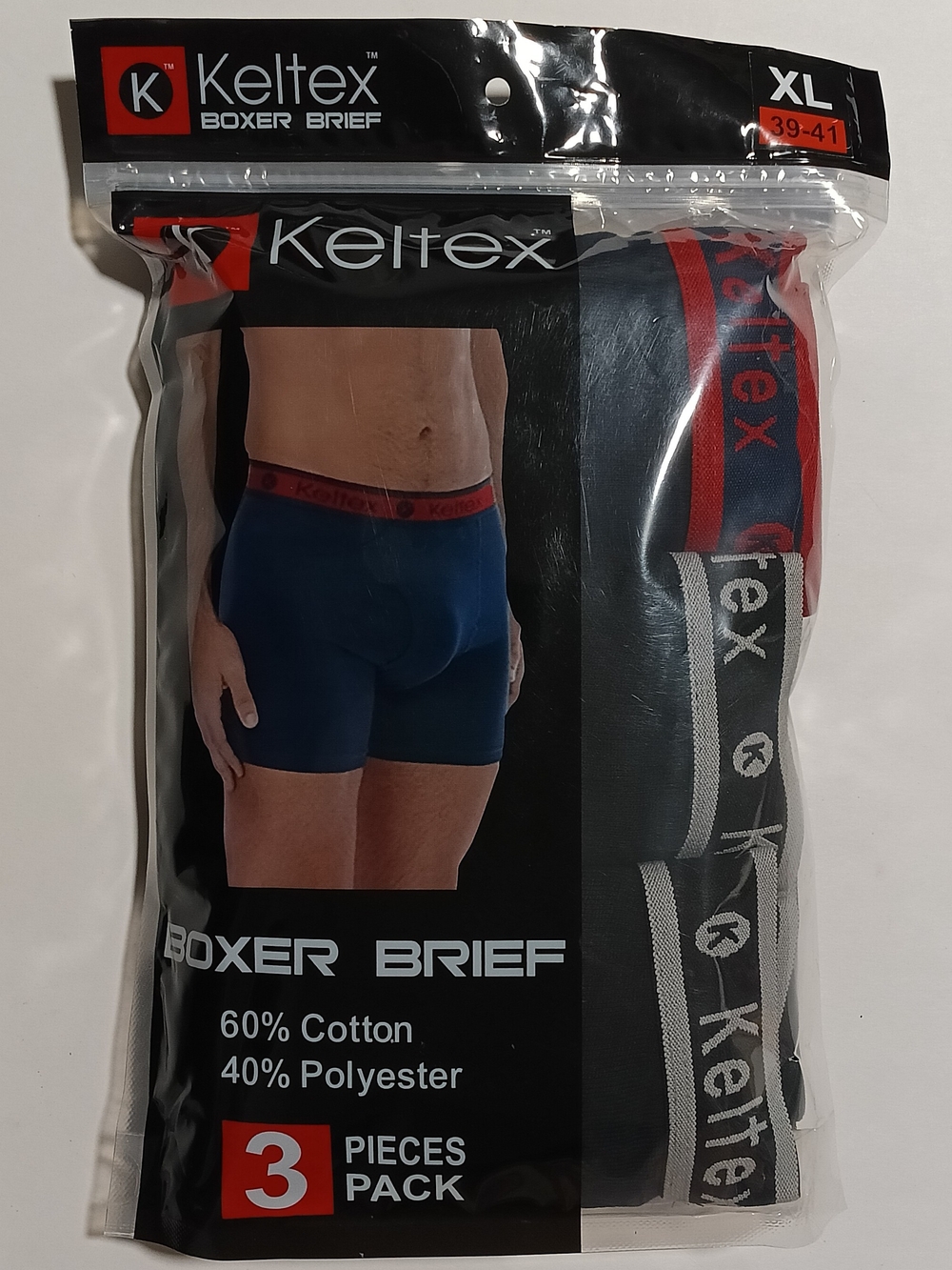 Keltex Men’s  Boxer Briefs - 3pieces-Pack  (XL)39-41 Brand New